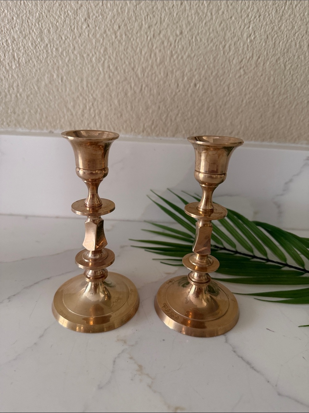 Vintage Brass Candlestick Set of 2